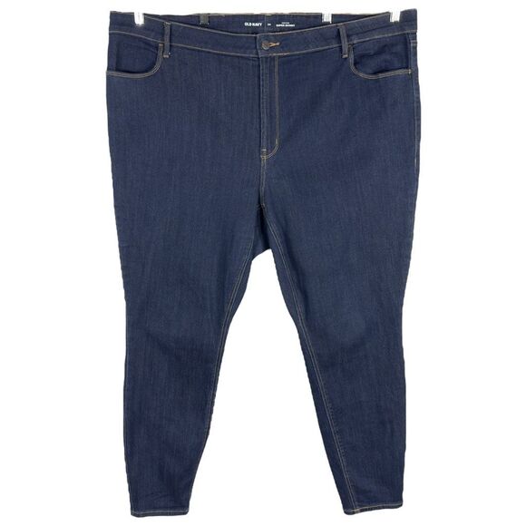Old Navy Plus Size 24 Jeans High Rise Super Skinny Dark Blue Stretch Denim 1271 - Picture 8 of 8